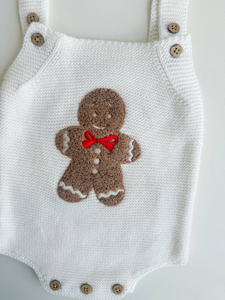 Petite + Co - Wholesale Jumpsuit – Baby - GINGERBREAD SHERPA ROMPER3
