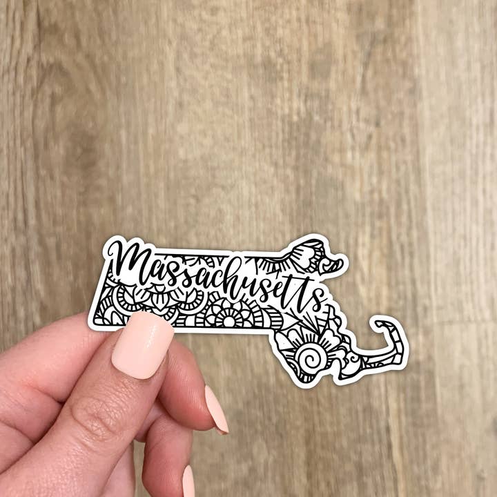 Massachusetts Mandala Sticker (20 Color Options) for wholesale by The State Stickers