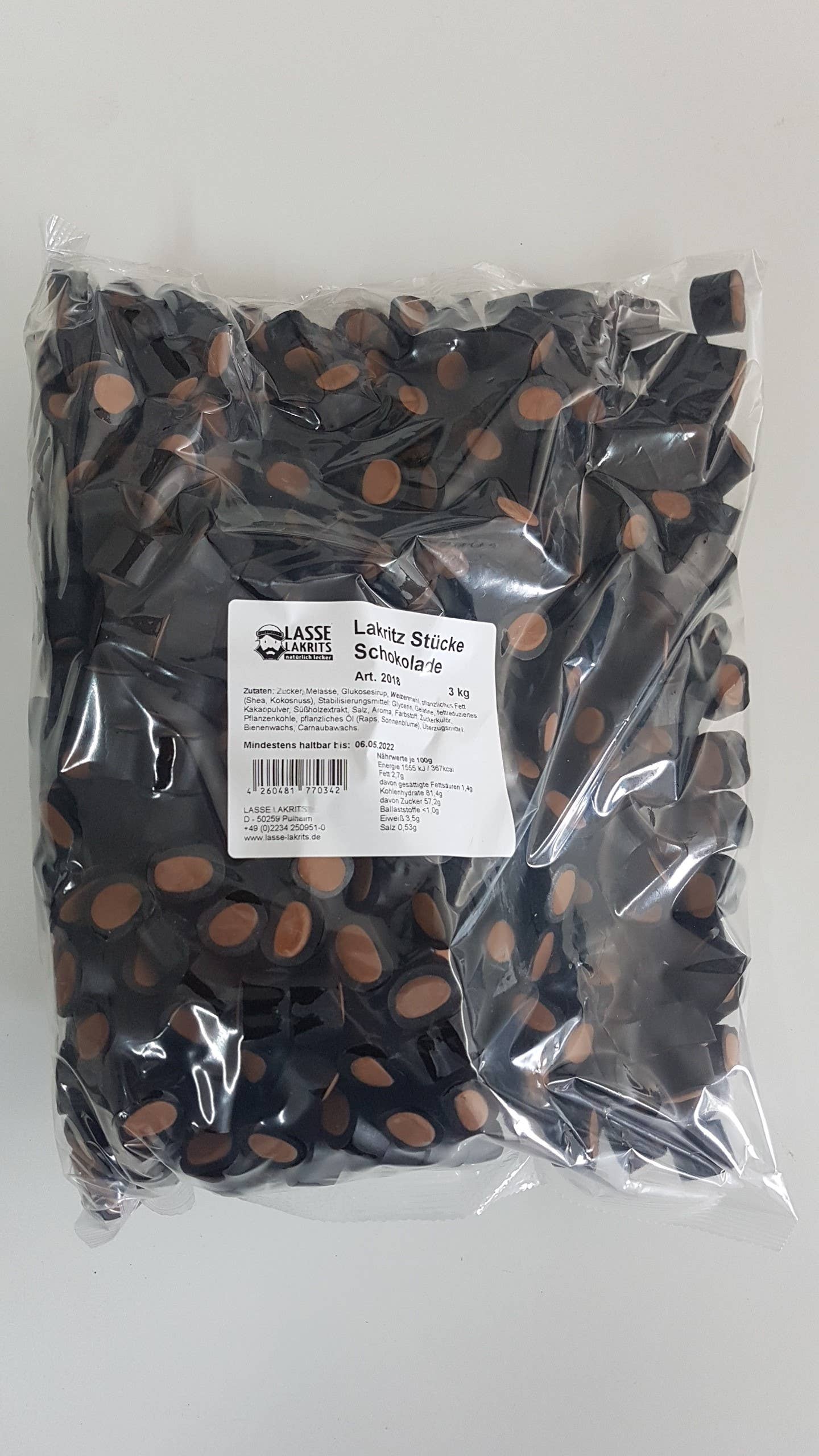 LASSE LAKRITS - natürlich lecker – wholesale Liquorice – Bag - colorful pieces of licorice chocolate 3kg0