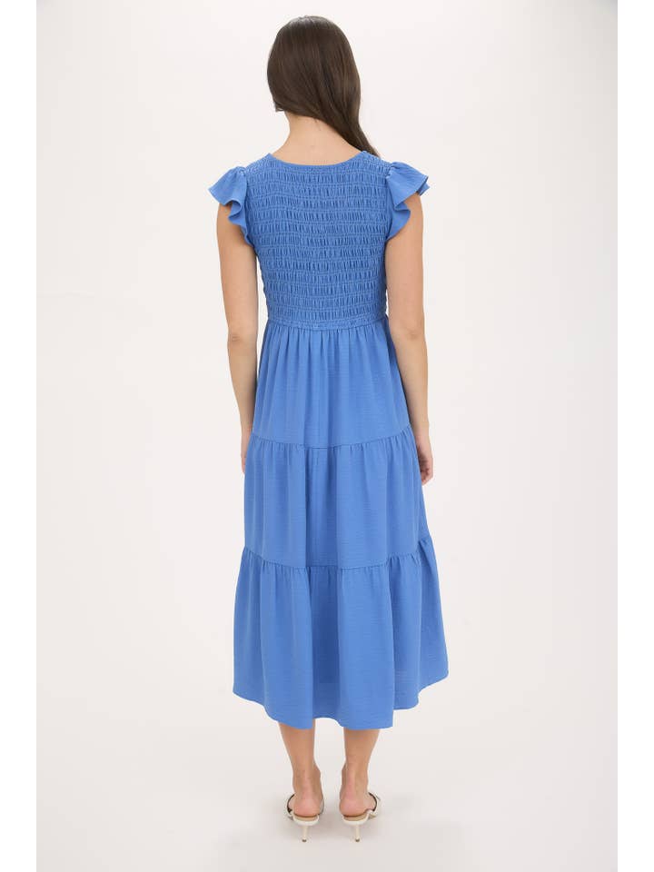 MINE - Wholesale Dress - Women's - FLUTTER SLEEVE MAXI DRESS11