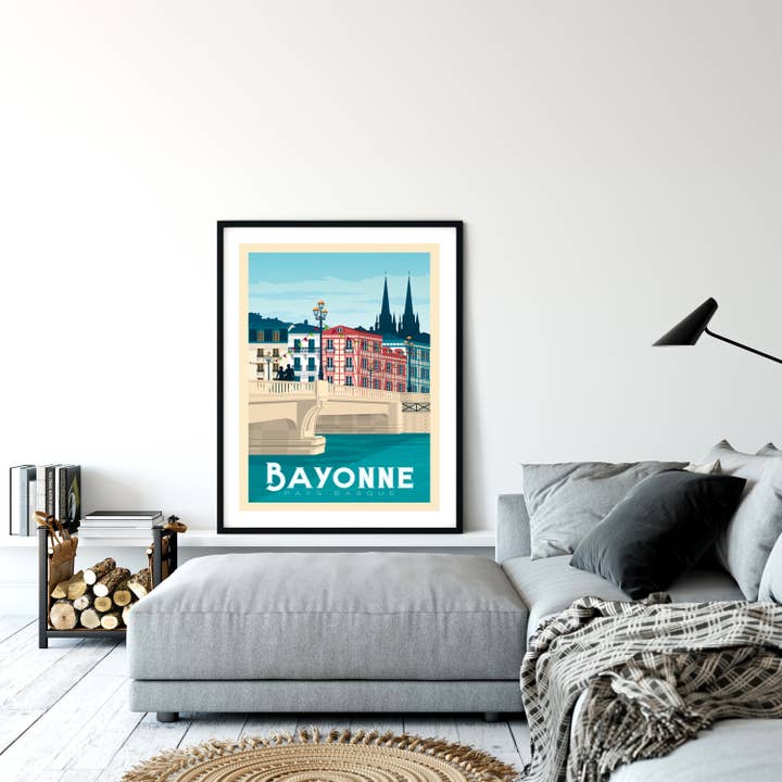 Olahoop Travel Posters - Wholesale Poster - Bayonne Basque Country - France travel poster6