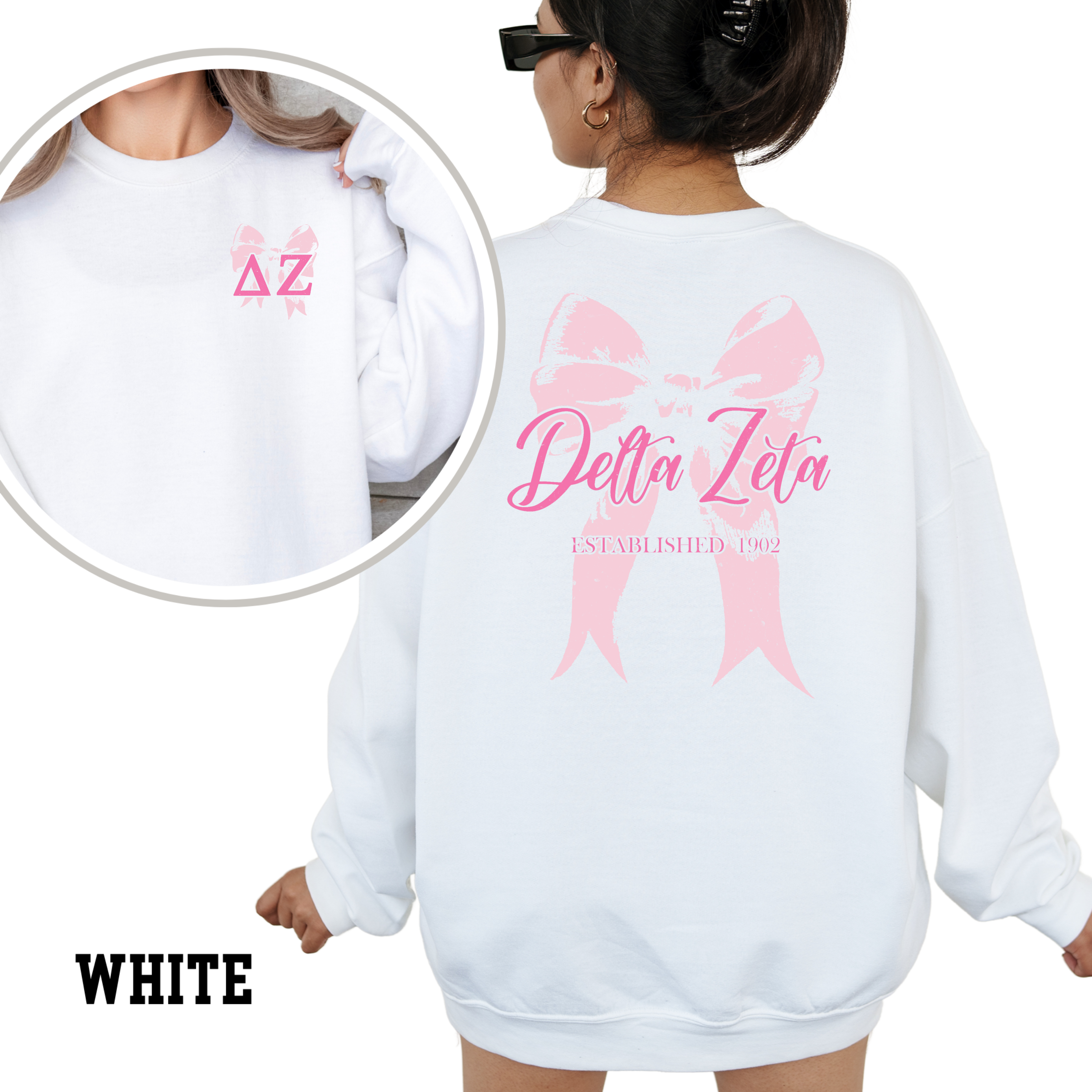 Kite and Crest - Wholesale Graphic Sweatshirt - Women's - Pink Ribbon Sorority Sweatshirt13