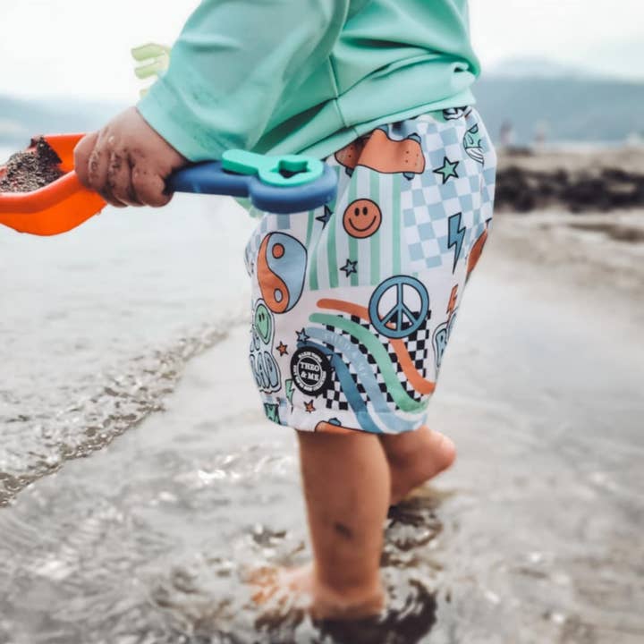 Rufflеѕ & Bоwtіеѕ - Affordable Boys & Girls Clothing - Wholesale Swim Shorts - Kids - Boys Toddler Swim Trunks Swimsuit - Bright Colored Be Rad 2