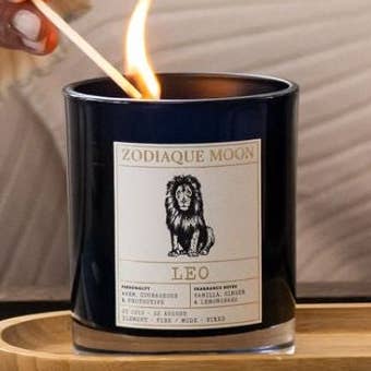 Leo Vanilla, Ginger, Lemongrass and Cedarwood Candle for wholesale by Zodiaque Moon