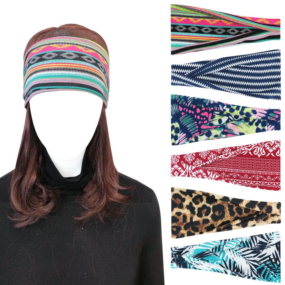 Wrapables.com - Wholesale Fashion Headband - Women's - Wrapables Boho Vintage Floral Elastic Headbands for Sports7