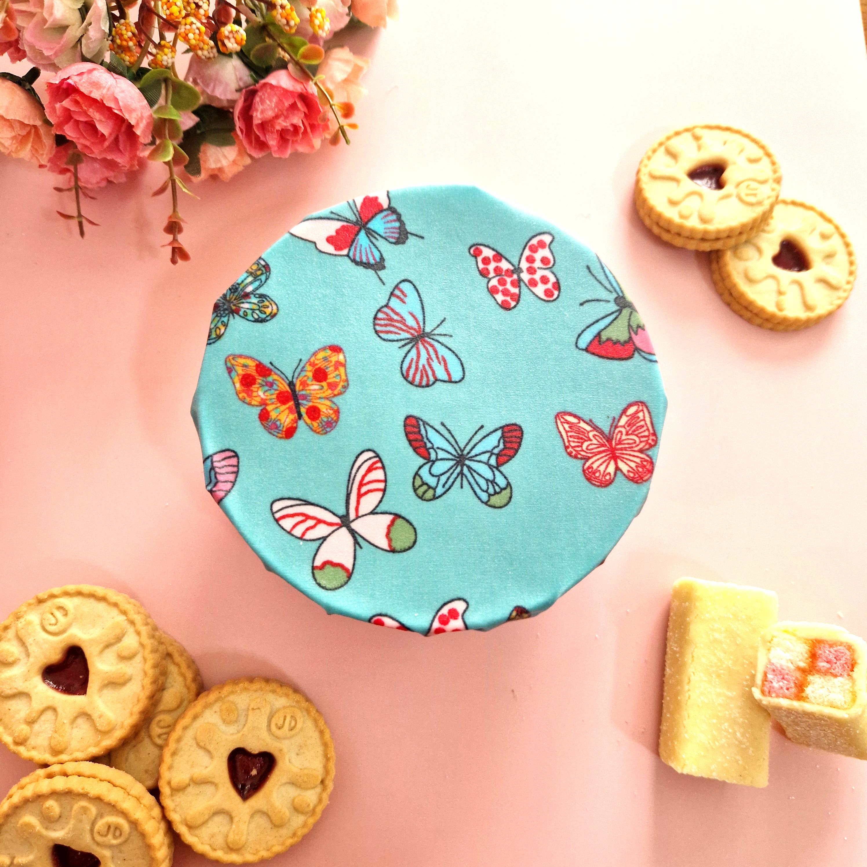 Honey Bee Good - Vendita all'ingrosso Involucro/sacchetto per alimenti - 3 (L,M,S) INVOLUCRI in CERA d'API FATTI A MANO | Farfalle2