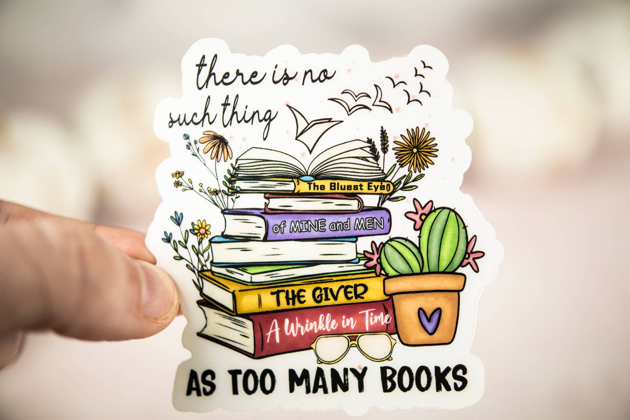 Savannah and James Co – Großhandel Aufkleber – As Too Many Books, Vinyl-Aufkleber, 3 x 3 Zoll.6