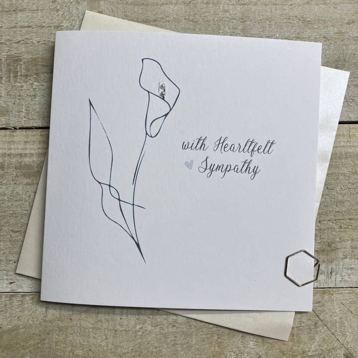 Sympathy - Simgle White Lily (DT226) for wholesale by White Cotton Cards