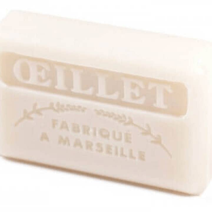 French Soap Wholesale – Großhandel Feste Seife – 125g Großhandelsseife aus Marseille – Œillet (Nelke)2