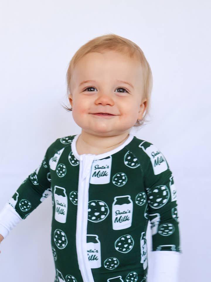 Santa’s Milk and Cookies Romper for wholesale by Sleepy Ducks