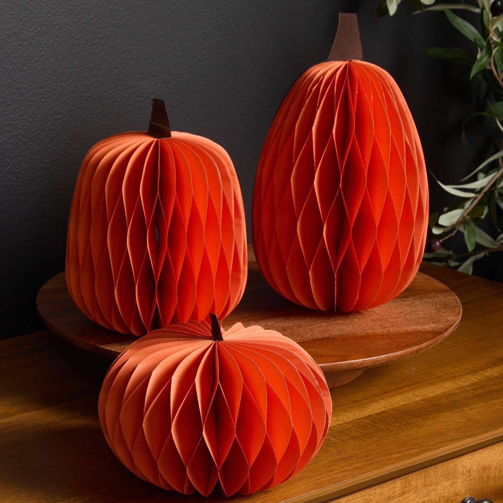 Your Heart's Content - Wholesale Decorative Tabletop Object - Honeycomb Pumpkin Autumn Shelf Sitter, Halloween Table, Cat3