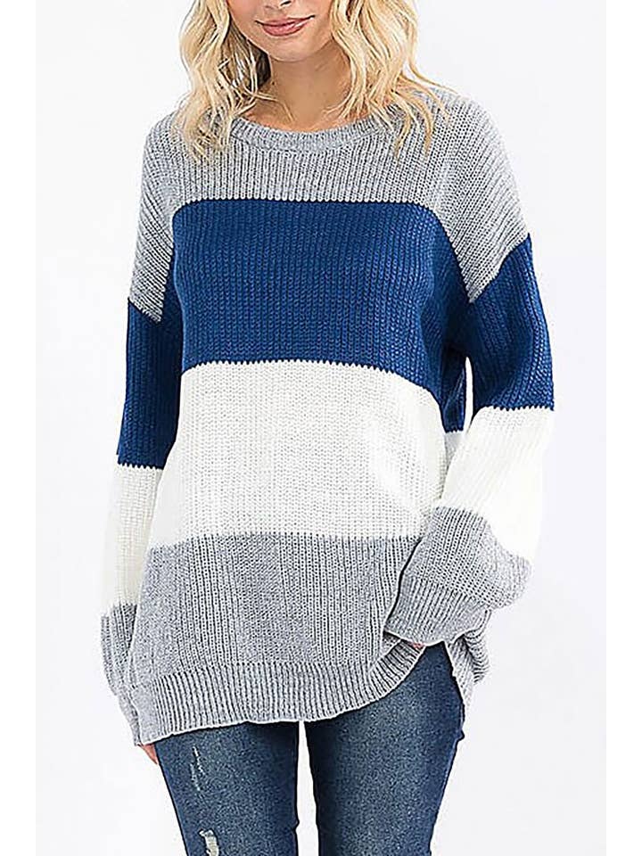 ROUSSEAU - Vente Pull en maille – femme - PULL BLOQUÉ DE COULEURS À MANCHES LONGUES EN MAILLE10