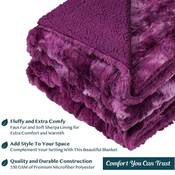 Pavilia - Wholesale Throw Blanket - Minky Sherpa Throw Blanket40