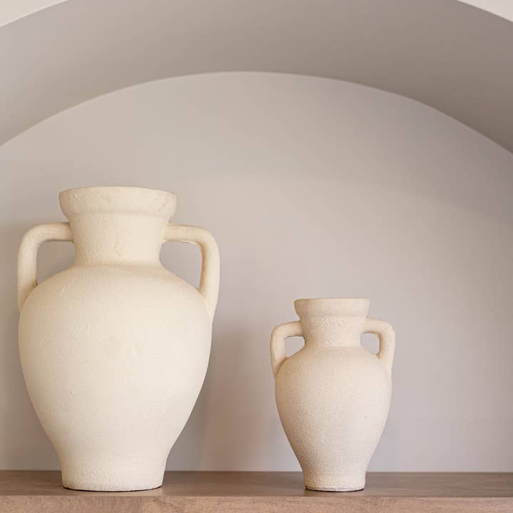 Luxe B Co - Vente Vases - Grand vase urne crème Lesbos avec anses1