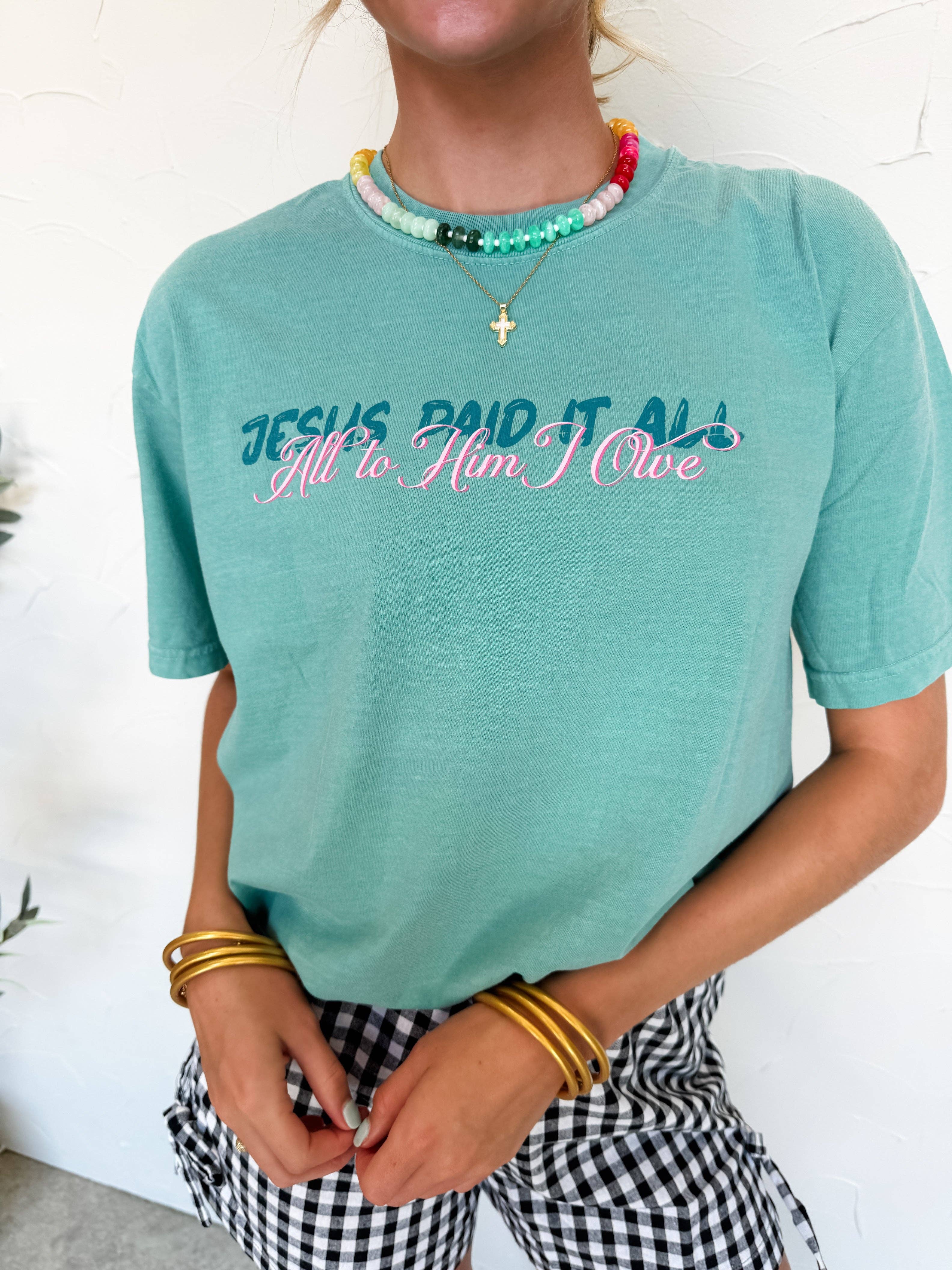 Pierce + Pine - Wholesale Screen Printed T-Shirt - Women's - Jesus Paid it All1