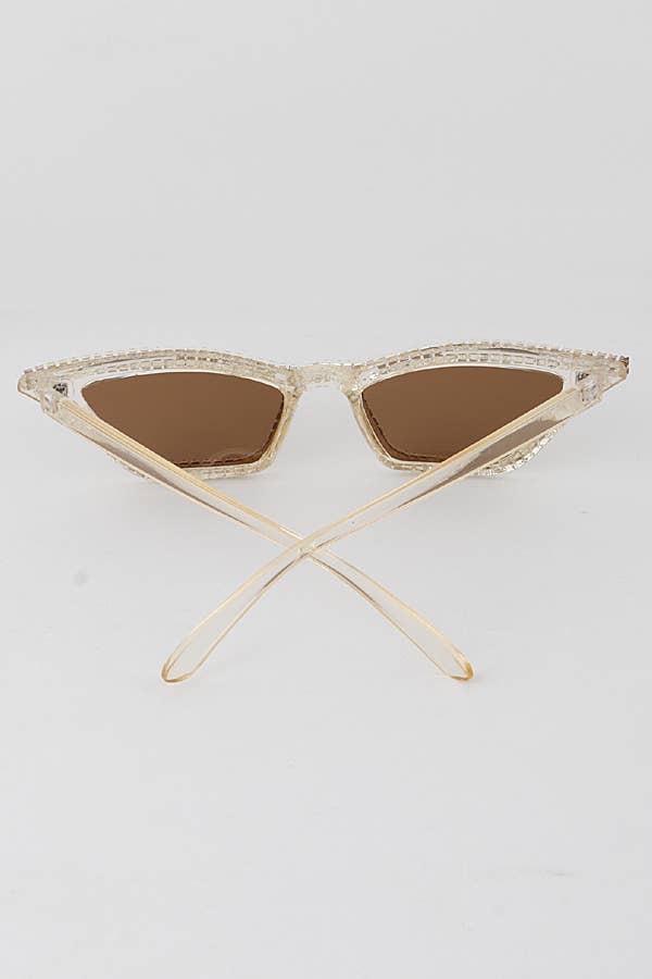 MIX COLOR Rhinestone Rimmed Cateye Sunglasses for wholesale on Faire4