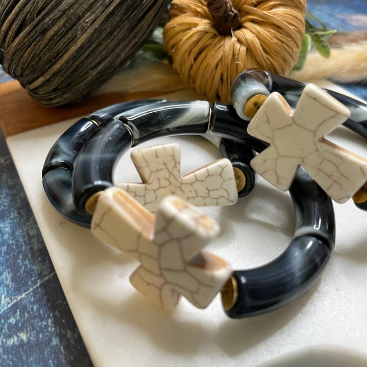 Marble Cross Bracelet for wholesale by The Vintage Bee