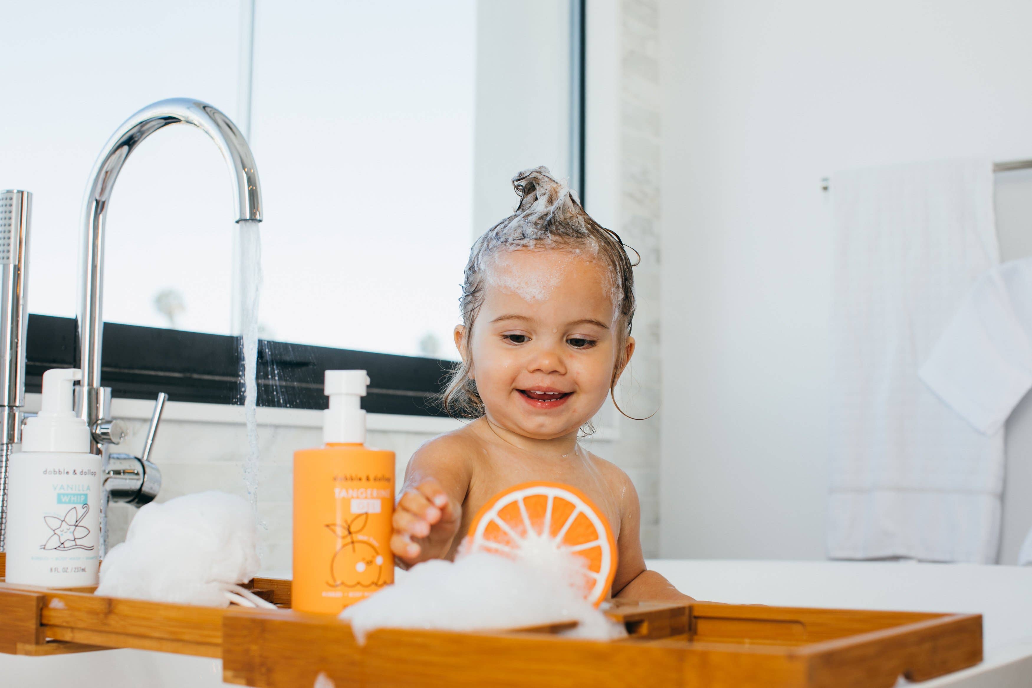 Dabble & Dollop® - Wholesale Baby Bath Set - Kids & Baby - Citrus Kiss Bath Gift Set (incl. mixing bowl)5