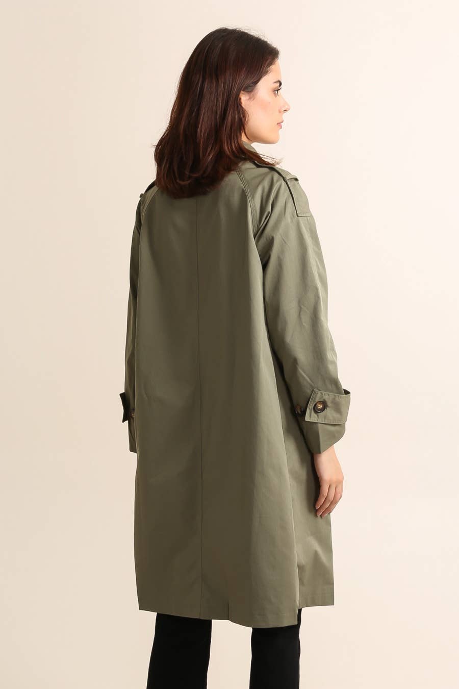 Attrait Paris – wholesale Trenchcoat - Dam – Lång trenchcoat med dold knappslå11