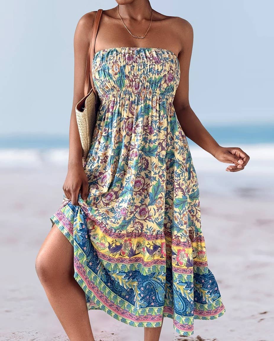 Rosa Clothing - Wholesale Skirt - Women's - Swing Style Bohemia Ethnic Floral maxi skirt27