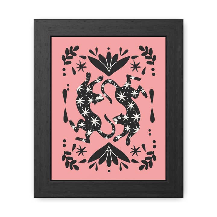 Mirror 1 - Whimsical Framed Poster - Starry Cat Design for Home Décor for wholesale by Donkey Laserbeam