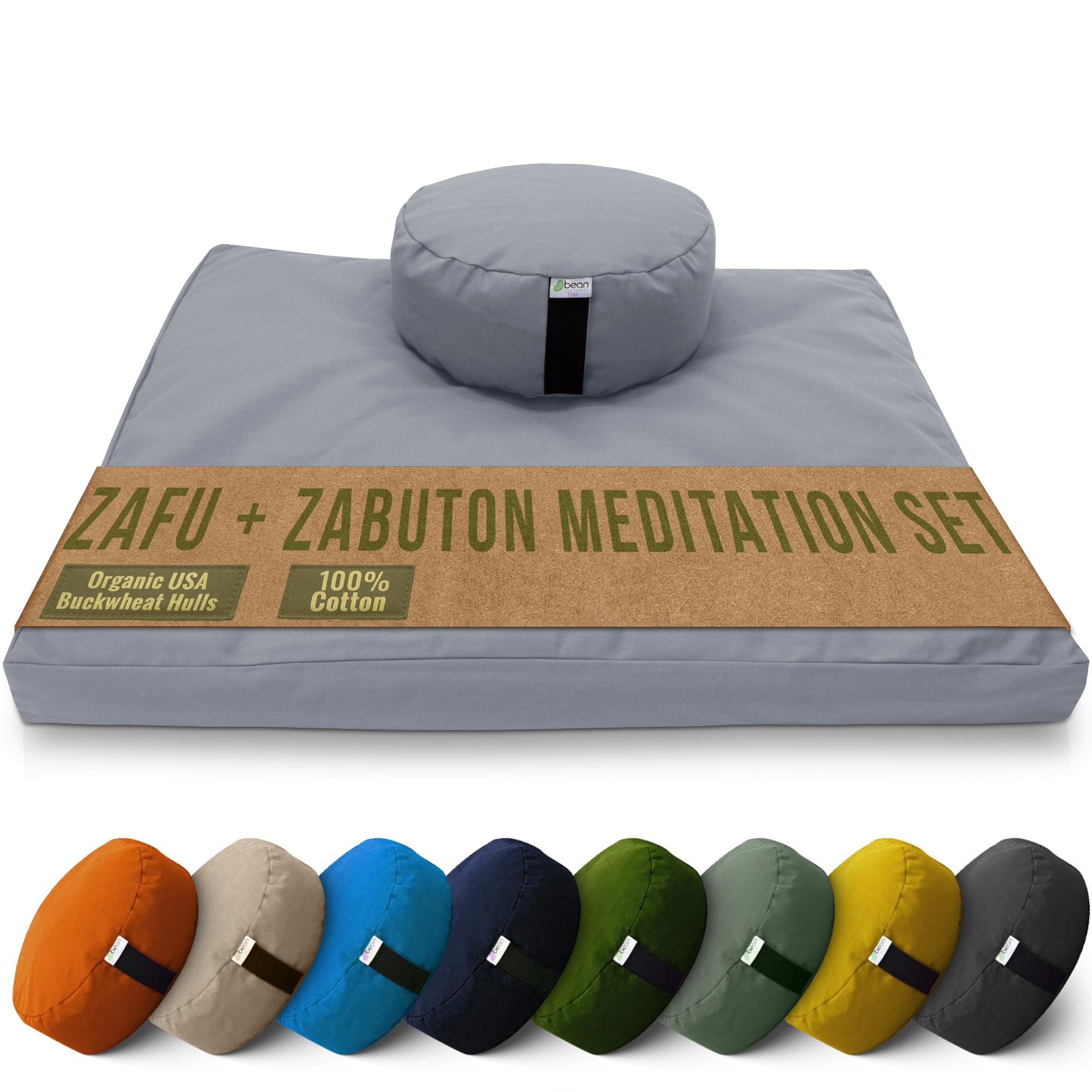 Bean Products - Wholesale Meditation Supplies - Zafu + Zabuton Meditation Cushion Set - Cotton ..Made in USA11