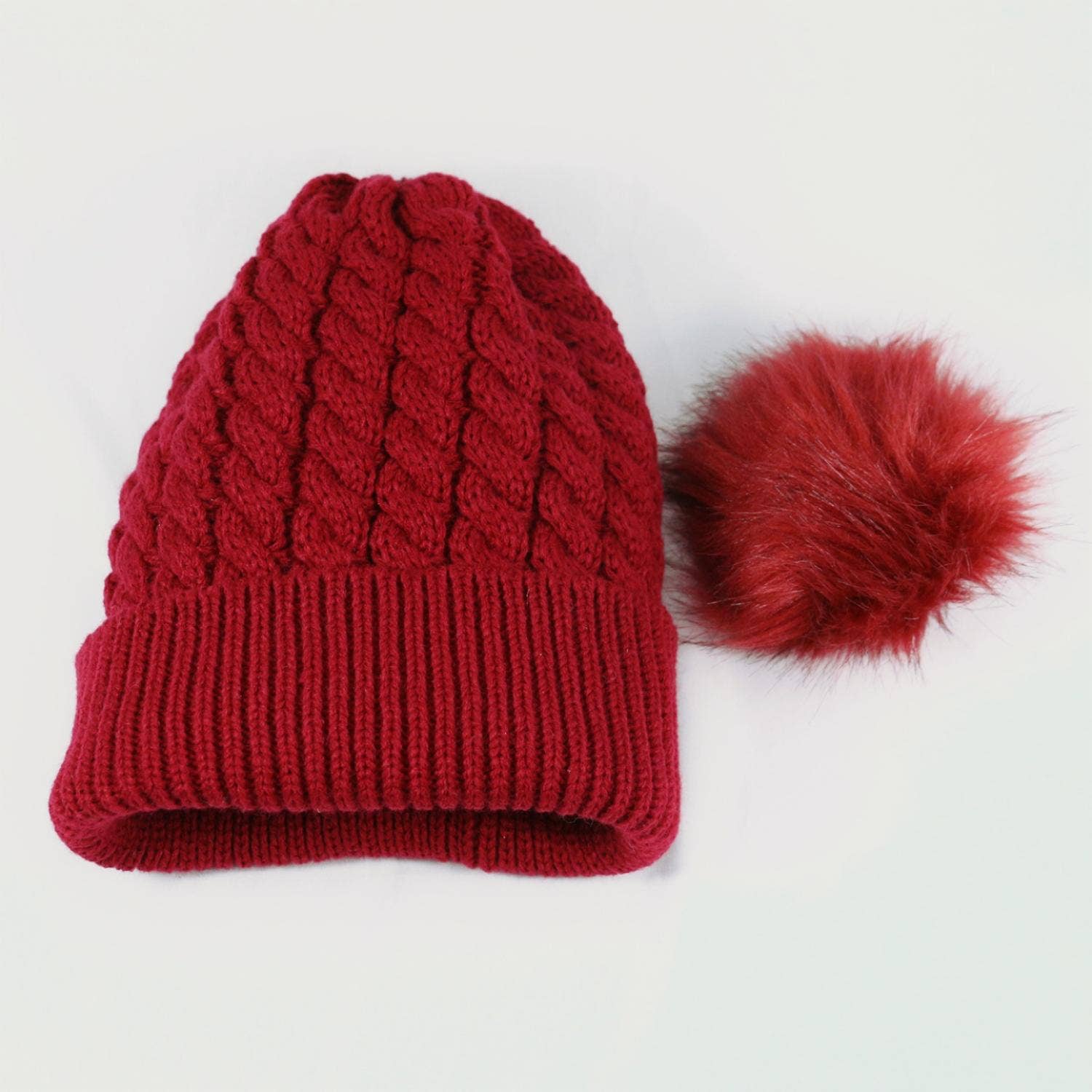 MKS America - Wholesale Beanie - Women's - Twist satin-lined removable pom-pom beanie12