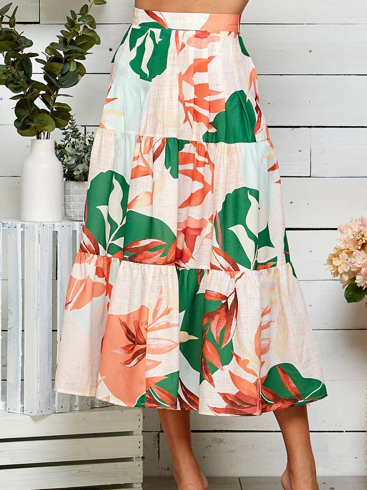 Sunset Tropic Midi Skirt for wholesale by Sweet Lemon