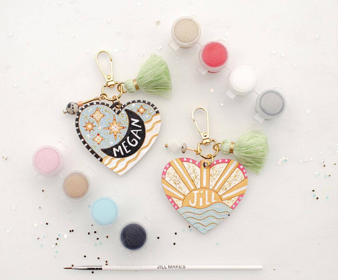Jill Makes - Wholesale DIY craft kit - DIY Heart Painting Keychain Kit7