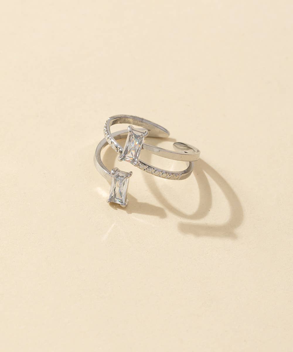 Blossom bijoux - Wholesale Multi-Stone Ring - Adjustable ring Stainless steel 24BGA0201