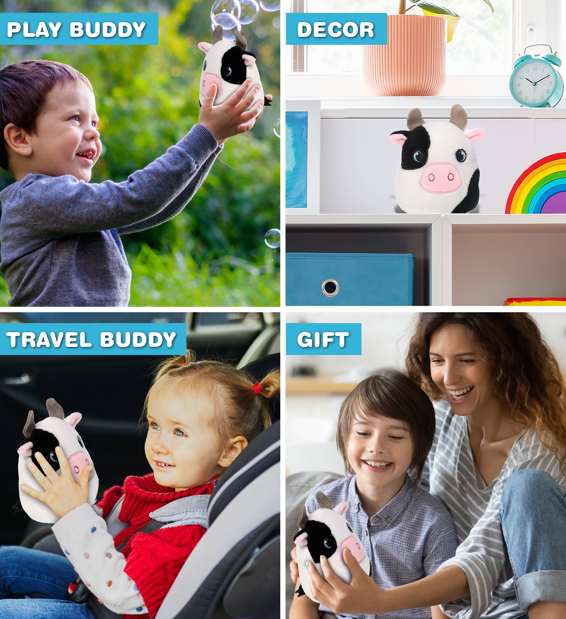 Cota Global - Vente Peluche – enfant et bébé - Snug-Mooshies Peluche - Vache 4"3