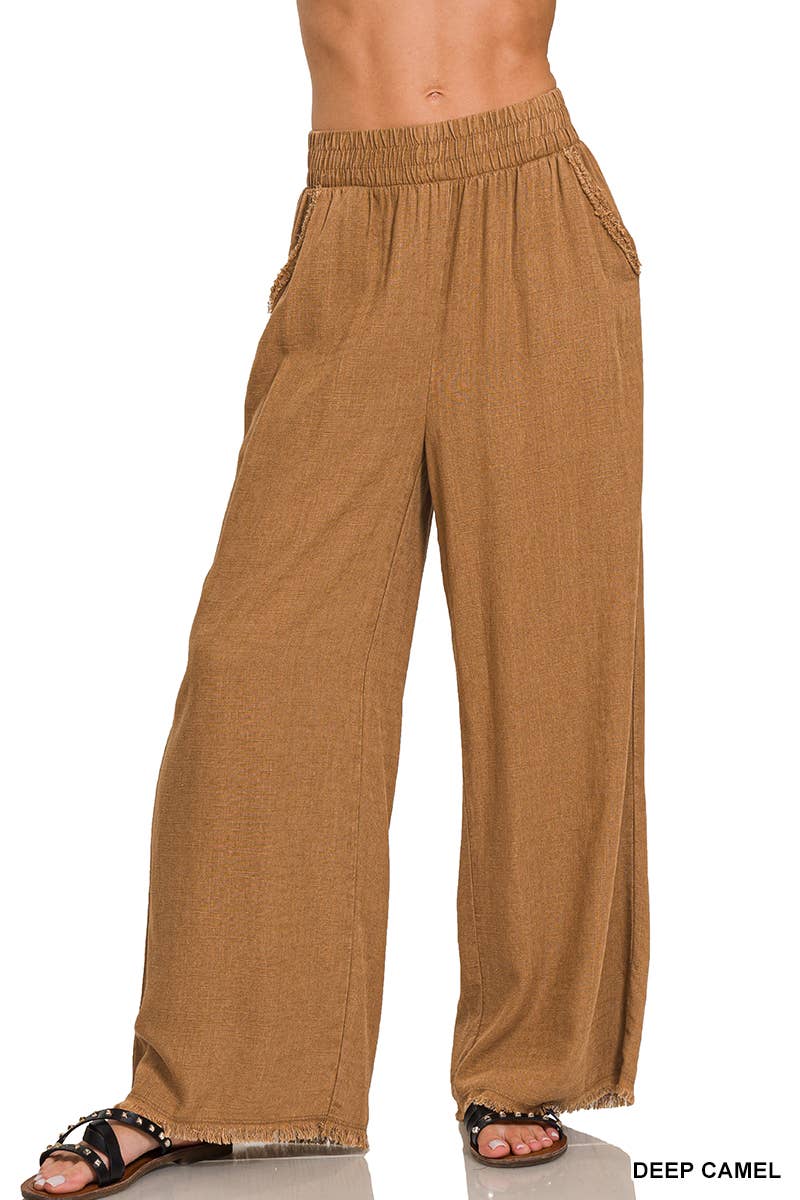 42POPS – wholesale Pants – Women's – ".....Washed Linen Pants w/ drawstring4