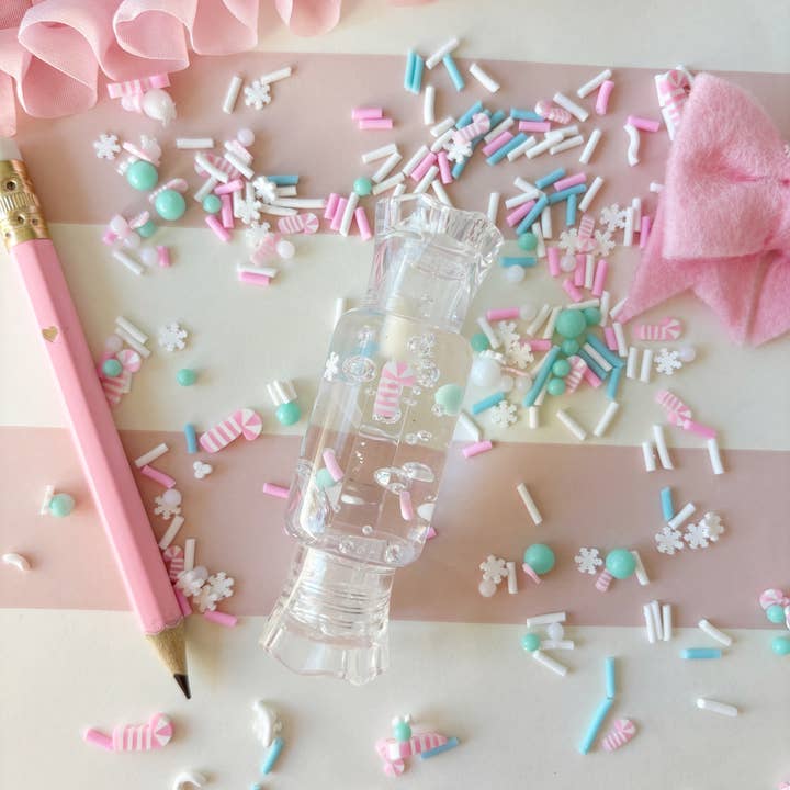 Live Sweet - Wholesale Lip Gloss - Pink Candy Cane Candy Lip Gloss
