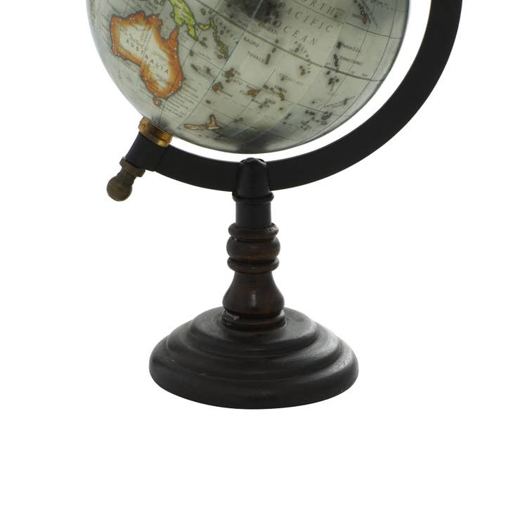 UMA Home Decor - Wholesale Desk Globe - Traditional Brown Mango Wood Globe - Black Accents