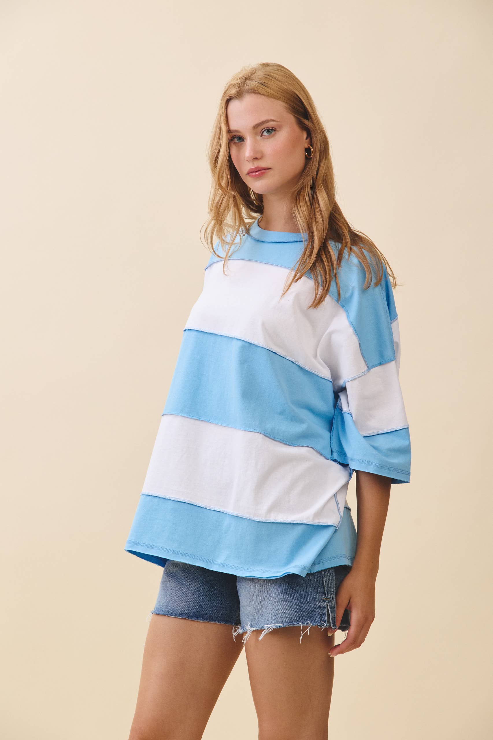 AEMI + CO - Wholesale Knit Top - Women's - 8417FN Polly Color Block Top64