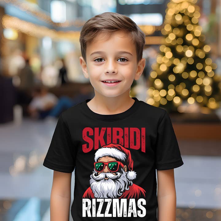 Skibidi Rizzmas - Boys Trendy Christmas Shirt for wholesale by Ally Co