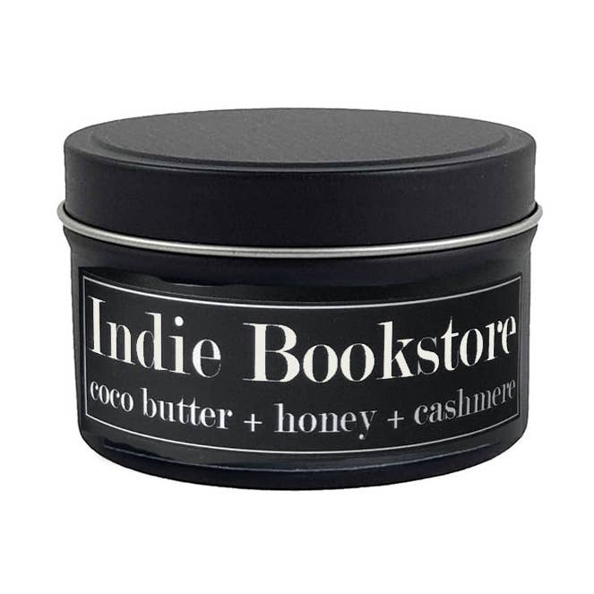 Indie Bookstore 4oz Candle Coco Butter + Honey + Cashmere for wholesale by Fly Paper Products