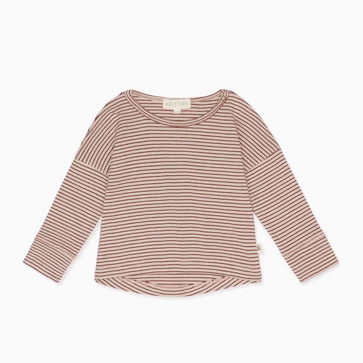 Top in cotone biologico a costine | Nude & Maroon (0M-8Y) per la vendita all'ingrosso da parte di KATTAN