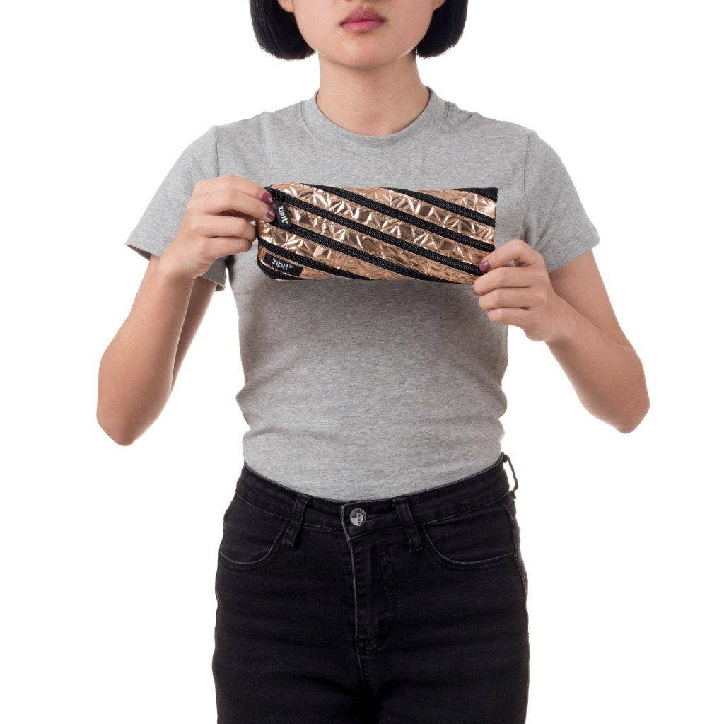 ZIPIT - Wholesale Pencil Case/Pouch - ZIPIT Metallic Pouch, Rosegold5