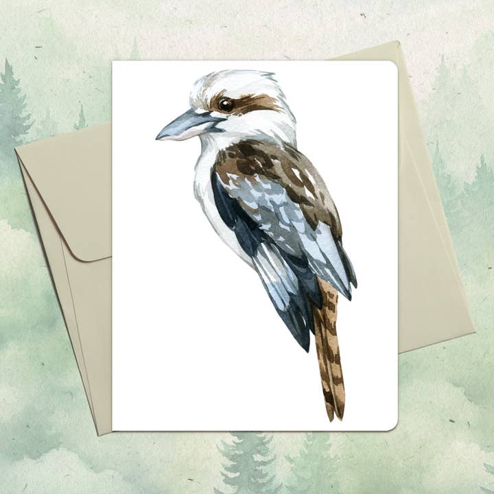 Handmade kookaburra bird greeting card for wholesale by Soul Familiar