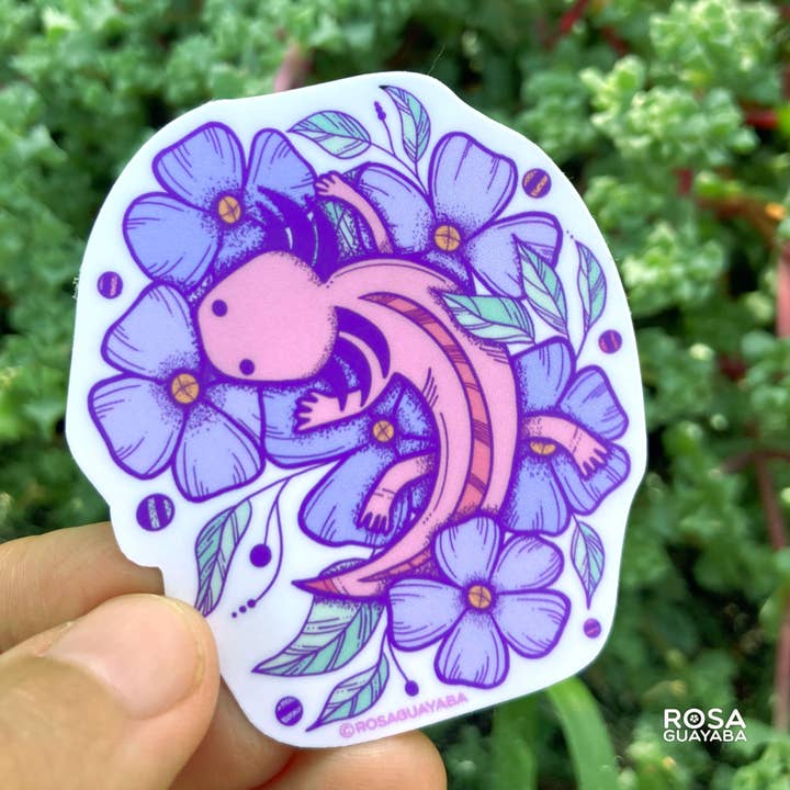 Adesivo Happy Axolotl - Adesivi in vinile per la vendita all'ingrosso da parte di Rosaguayaba