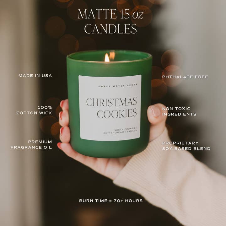 Sweet Water Decor - Wholesale Jar/Filled Candle - Under the Mistletoe 15 oz Soy Matte Candle- Home Decor