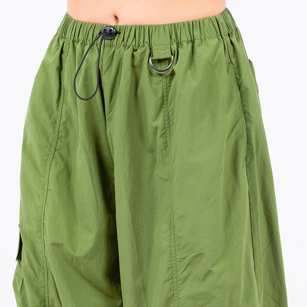 American Bazi - Wholesale Lounge Sweatpants/Joggers - Women's - HIGH WAIST NYLON BALLOON CARGO JOGGERS - RJJ30585NY1