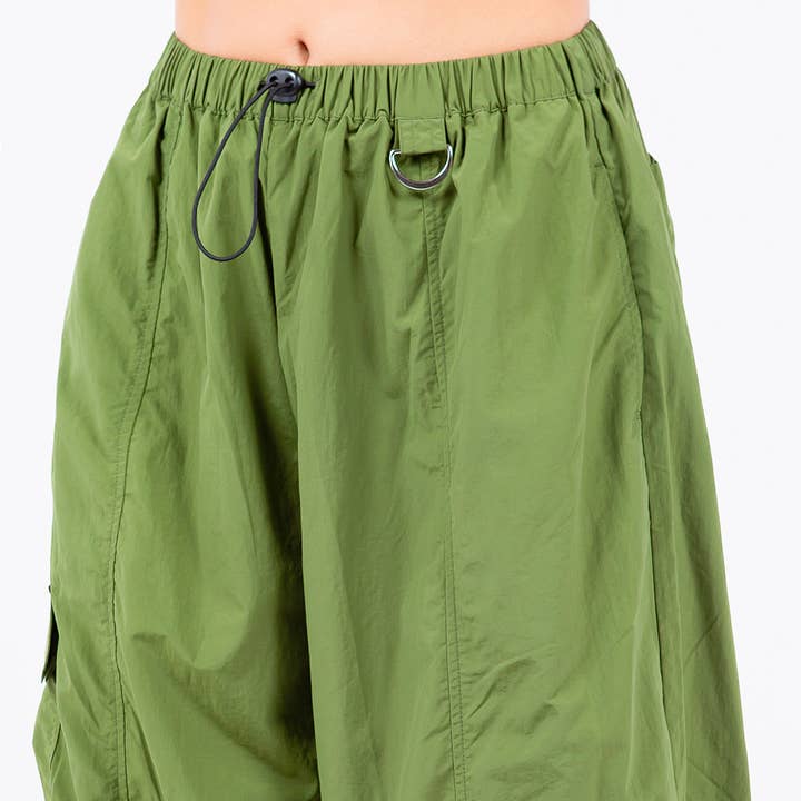 American Bazi - Wholesale Lounge Sweatpants/Joggers - Women's - HIGH WAIST NYLON BALLOON CARGO JOGGERS - RJJ30585NY1