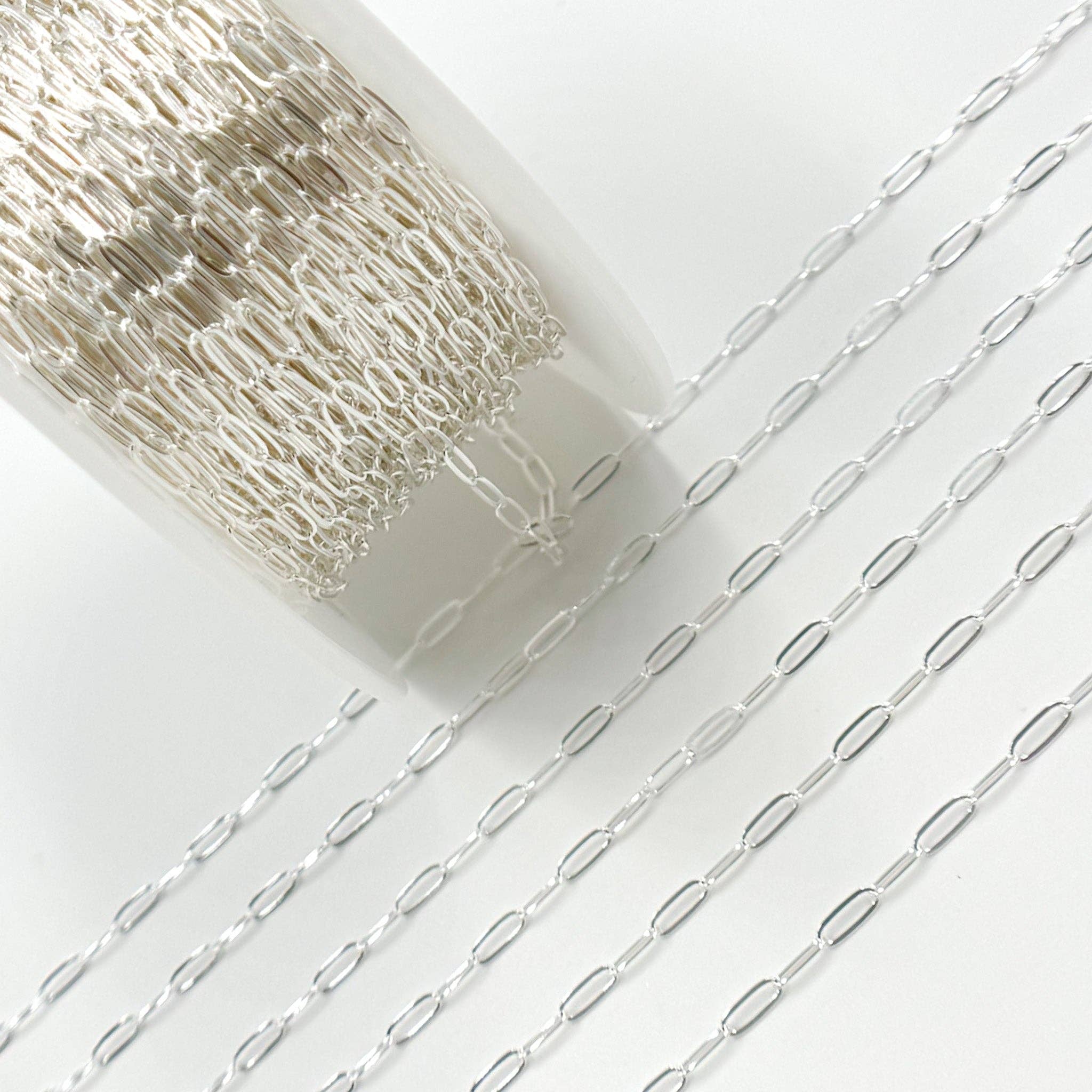 Tresor Jewelry Inc. - Wholesale Link & Chain Necklace - 1606FSS. Sterling Silver Flat Paperclip Chain1