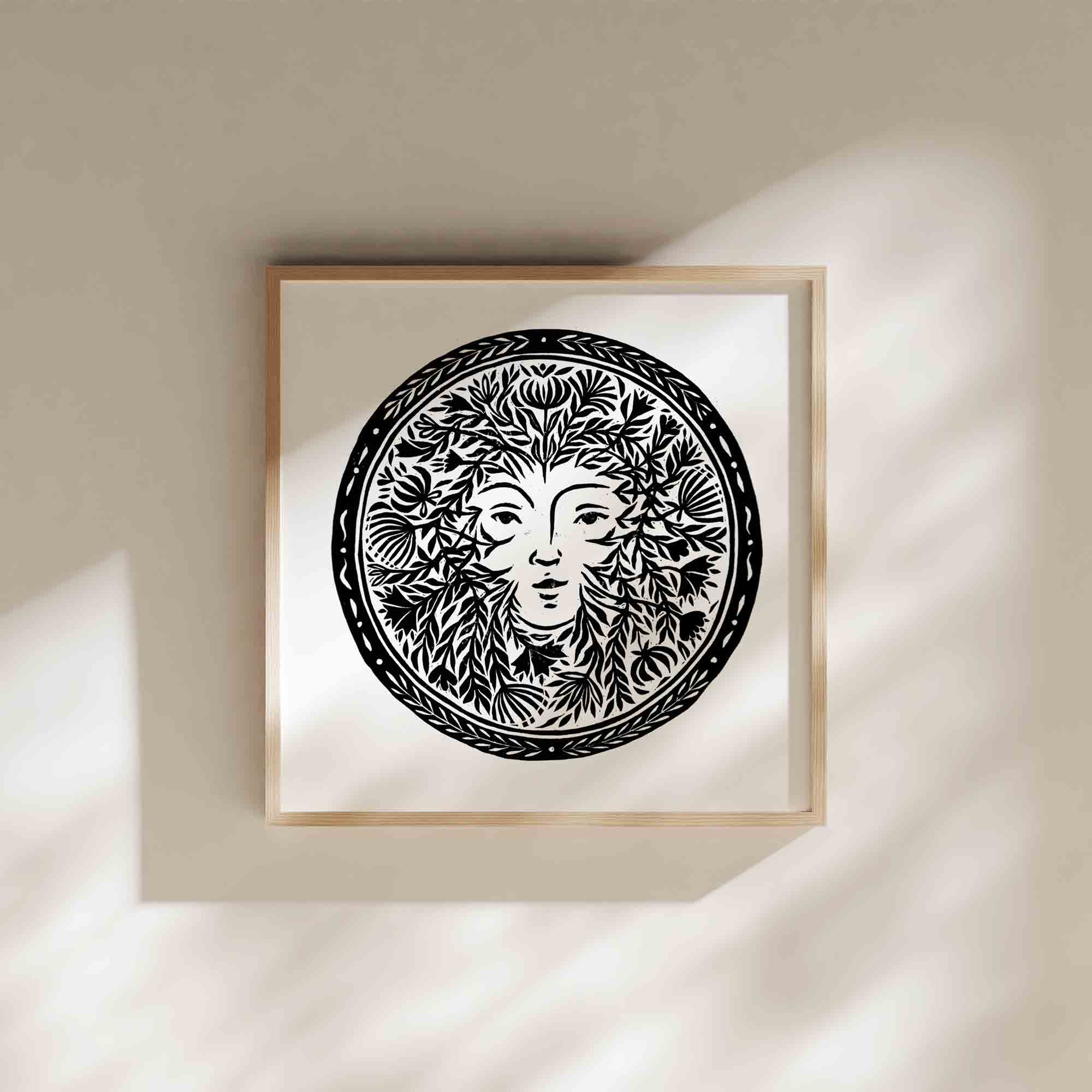 Katia Hinic Studio - Wholesale Art Print - 'The Green Lady' lino print4