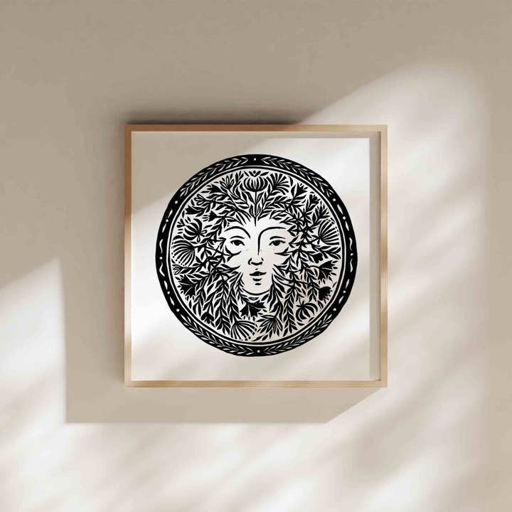 Katia Hinic Studio - Wholesale Art Print - 'The Green Lady' lino print4