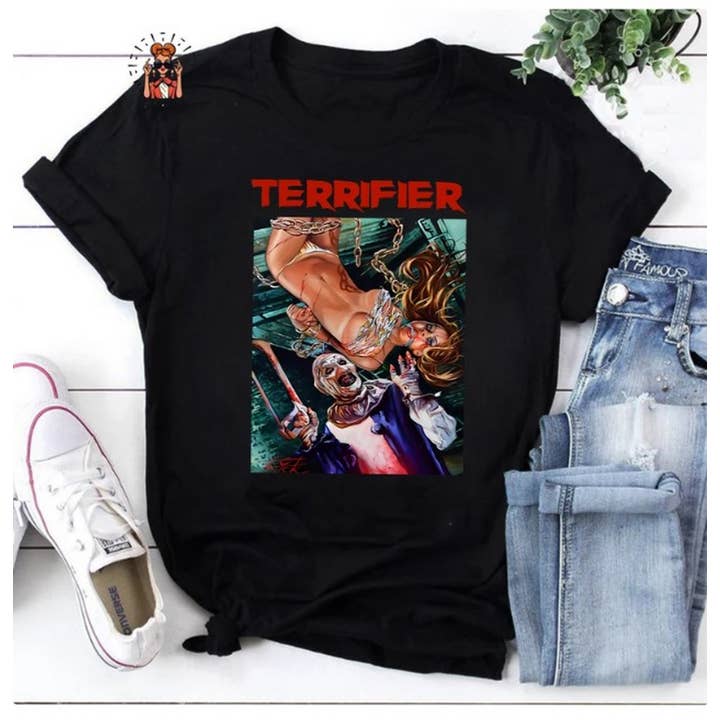 Terrifier Art The Clown Horror Movie Art Unisex Vintage T-Sh for wholesale by Alaridesign