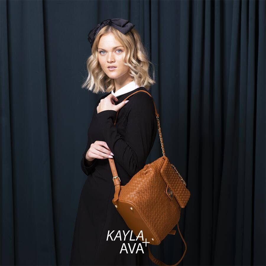 KAYLA+AVA - Wholesale Backpack - Women's - GABRIELLA Woven Backpack with Chain Strap6