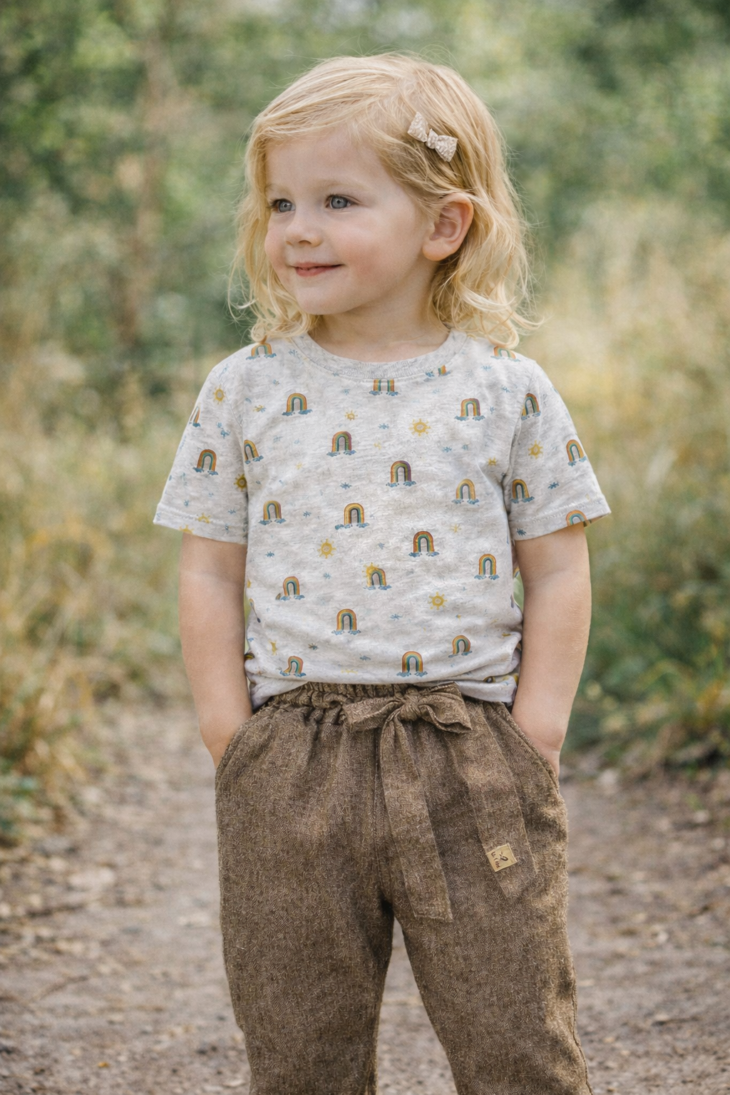 Tate & Adele – wholesale Byxor – Barn – Elsie papperspåse midjebyxa med knytband2